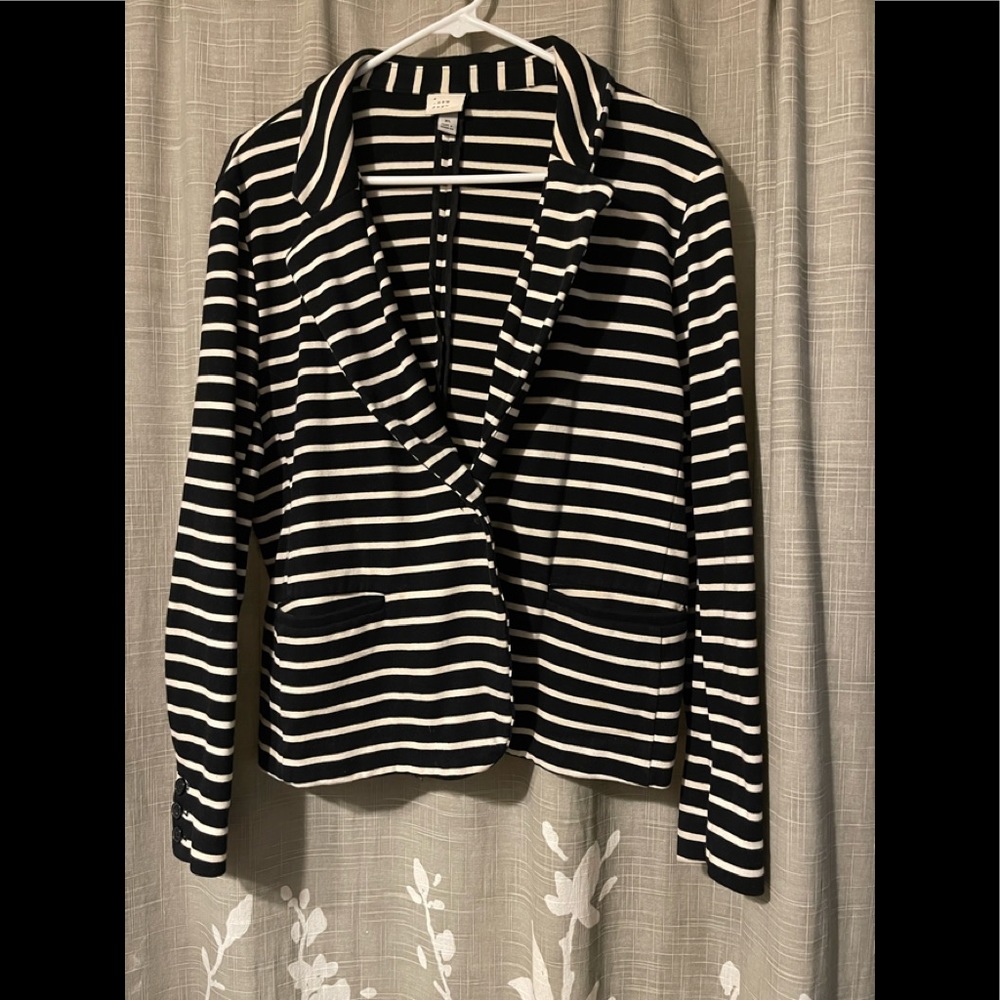Black & White Striped Cotton Nice Blazer Size XL